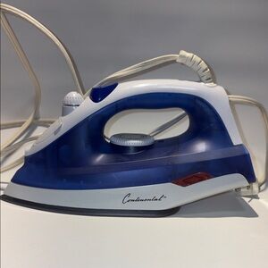 Blue and White Steam Iron
